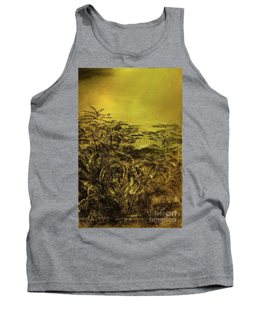 Aina Tank Top featuring the painting Golden Night by Michael Silbaugh