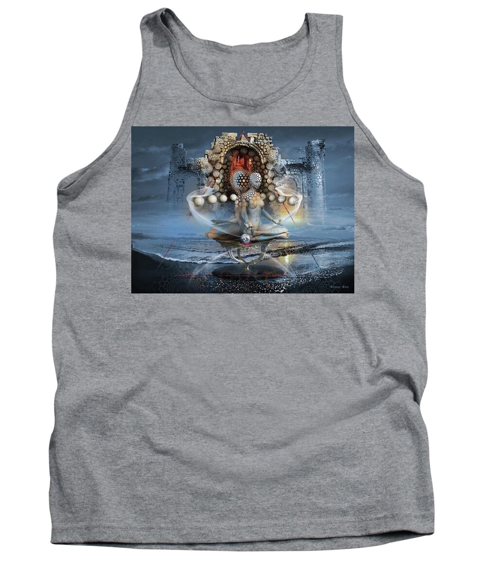 Digital Art Tank Top featuring the digital art Guided Meditation or Path to Fractal World Enlightenment by George Grie
