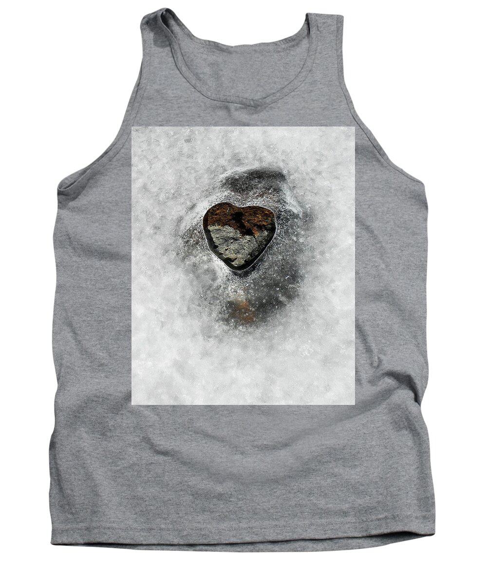 Frozen Heart Ice Tank Top featuring the photograph Heart on Ice by Neil Pankler