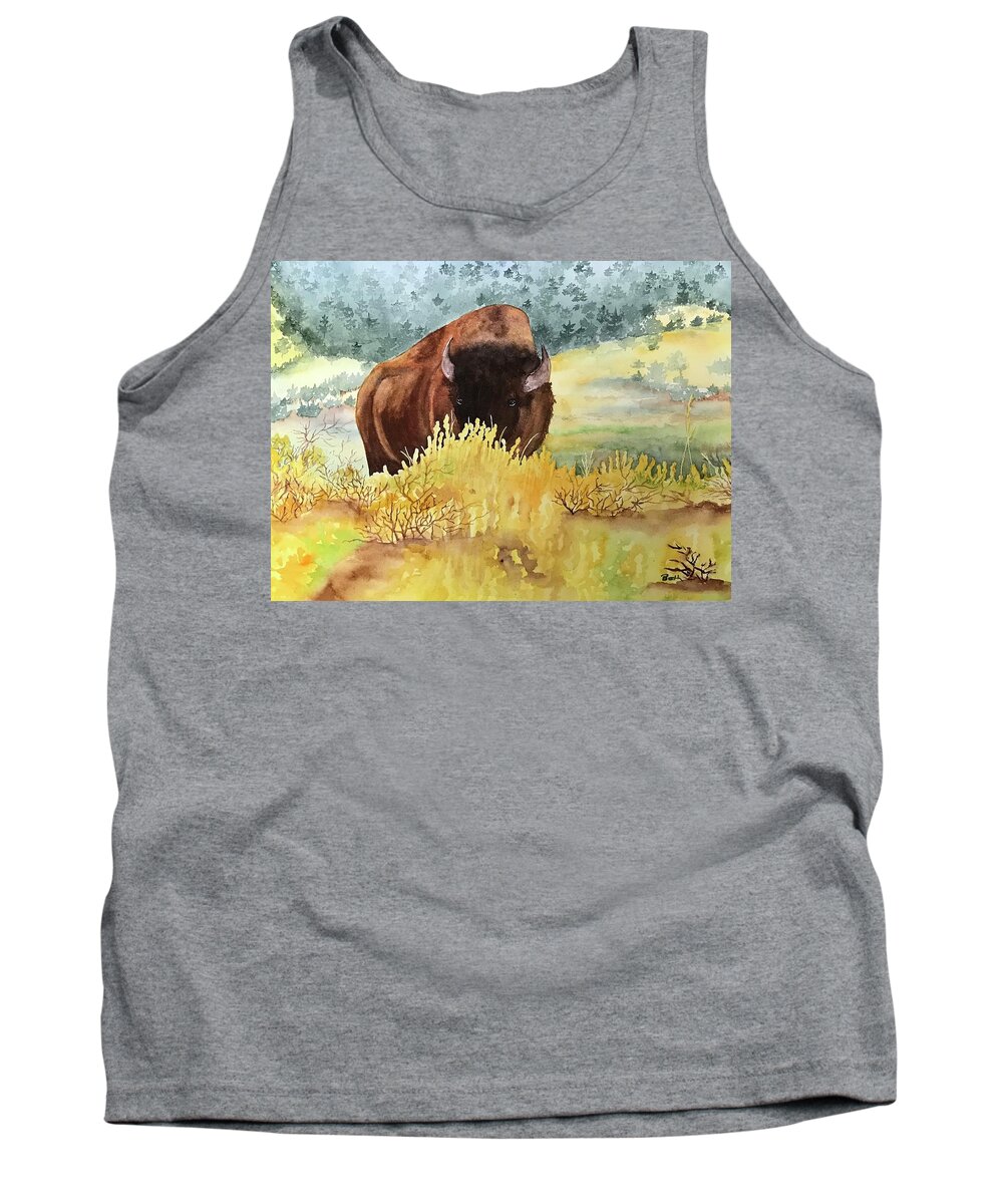 Yellowstone Tank Top featuring the painting Here's Looking at You by Beth Fontenot