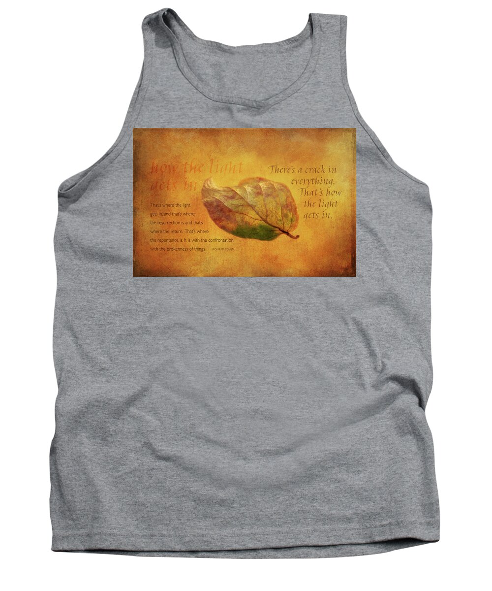 Photography Tank Top featuring the digital art How Light Gets In by Terry Davis