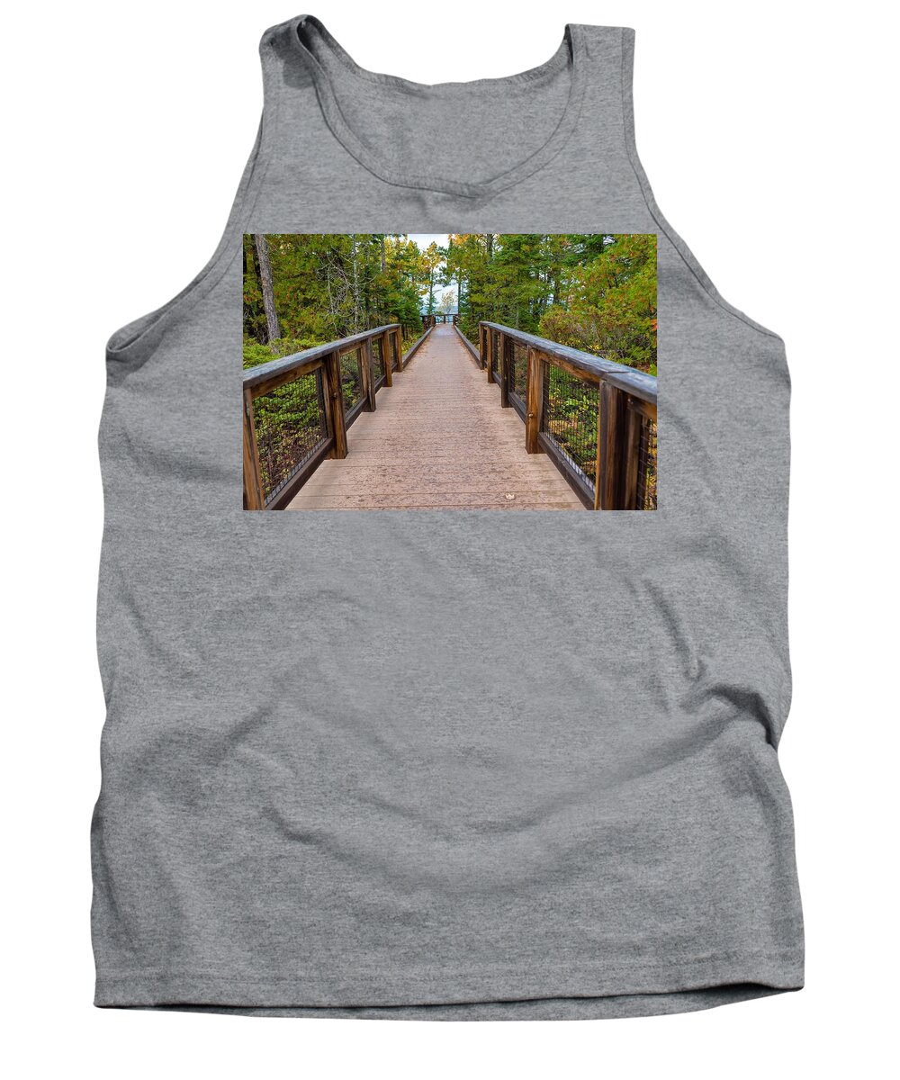 Trail Tank Top featuring the photograph Hunter's Point at Copper Harbor by Susan Rydberg