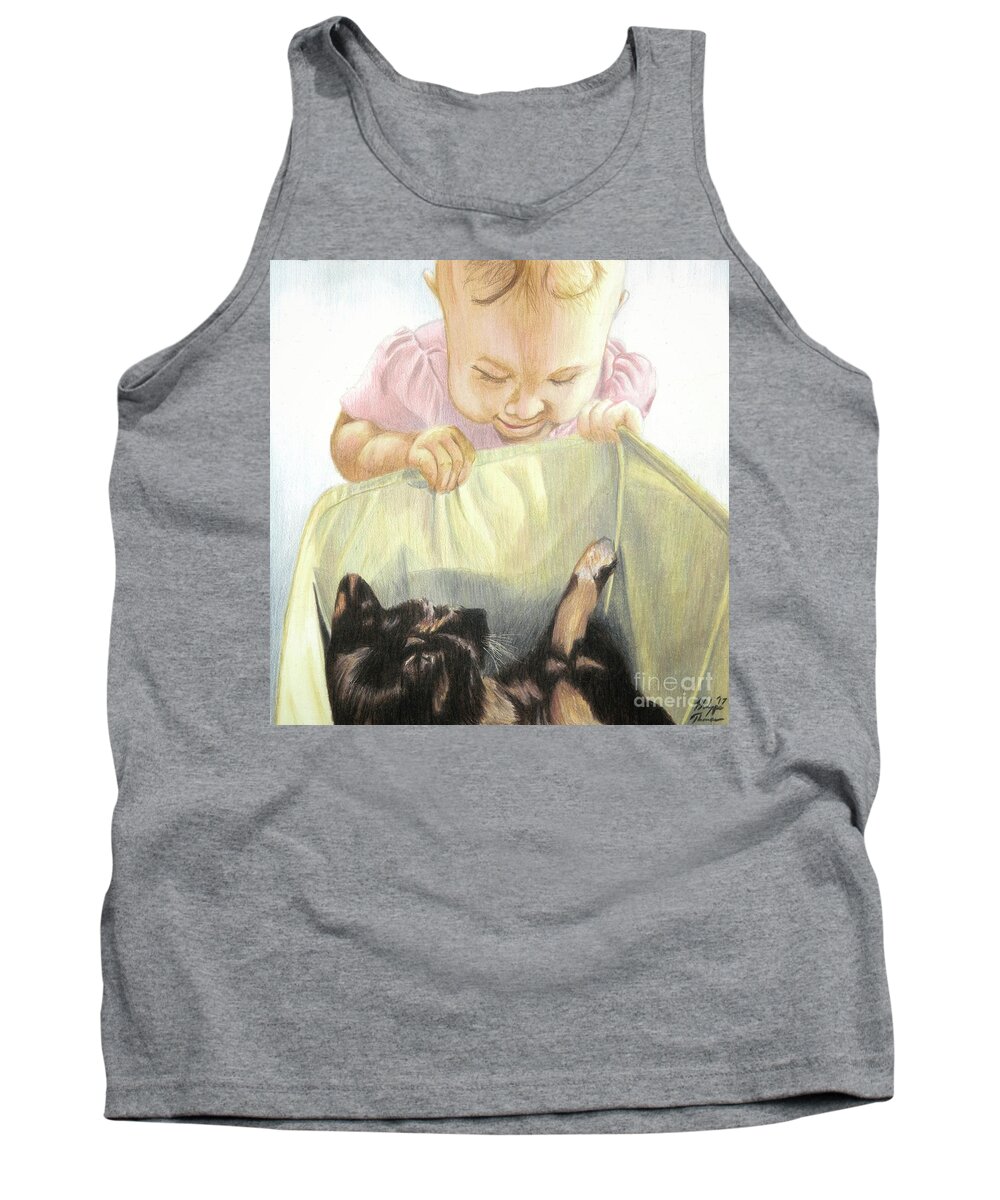 Babies Tank Top featuring the drawing I Found You by Philippe Thomas