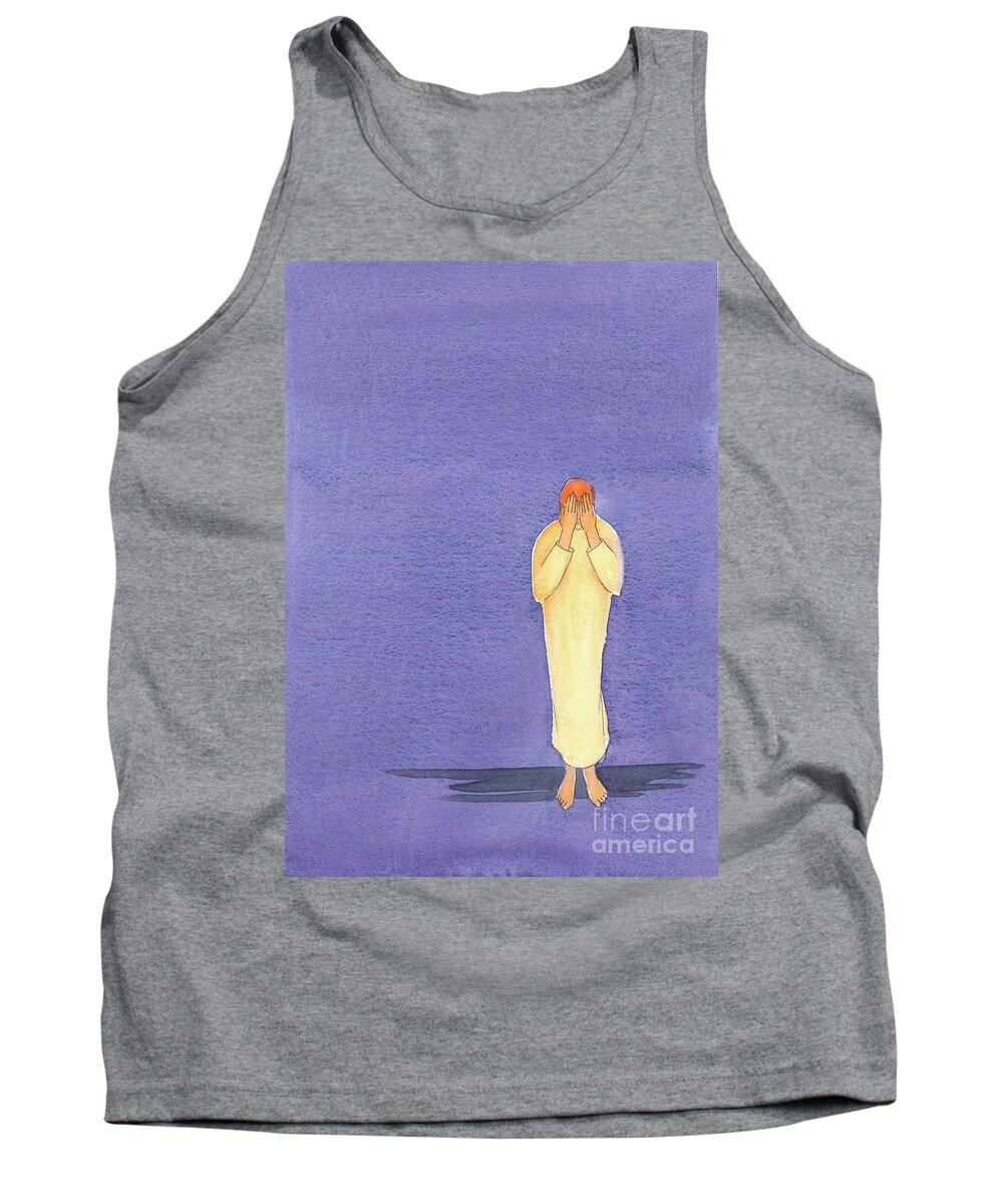 Prayer Tank Top featuring the painting If We Persevere In The Darkness Of Prayer, God Will Eventually Lead Us To His Light And Wisdom by Elizabeth Wang