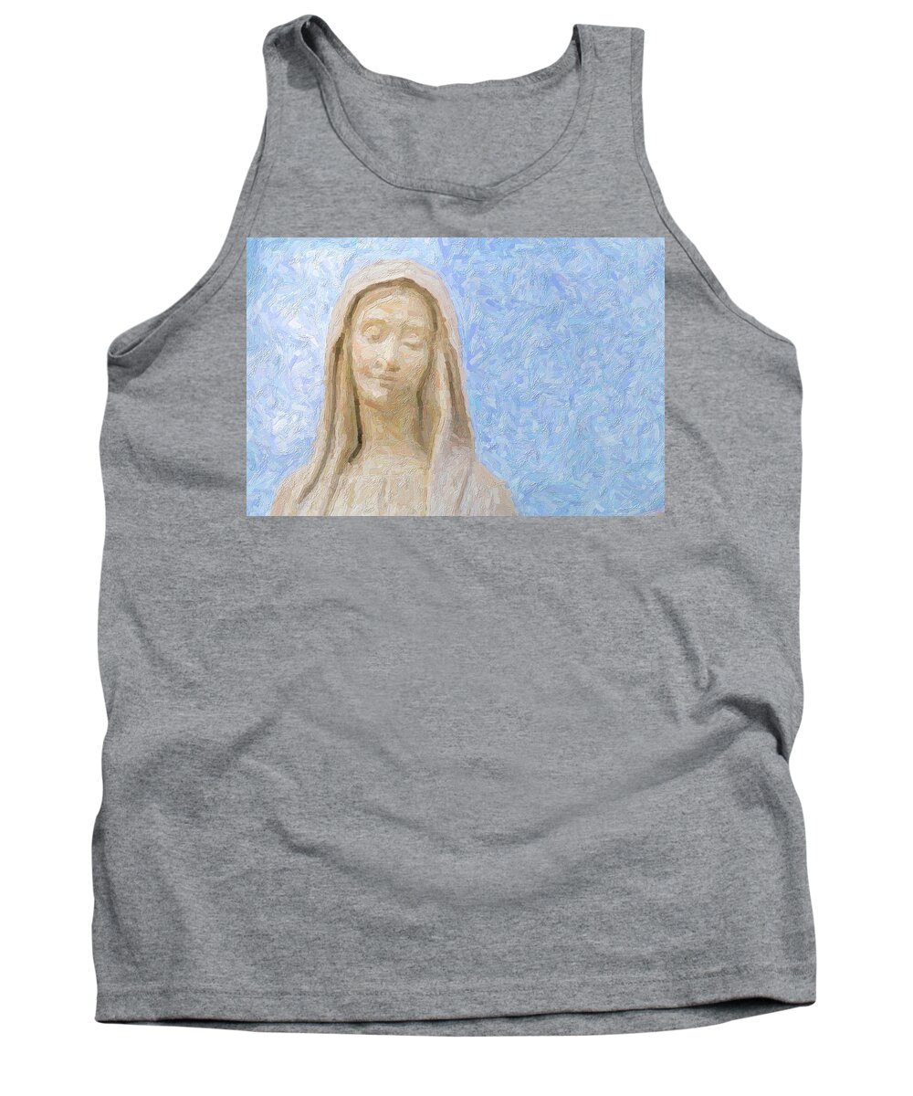 Christ Tank Top featuring the photograph illustration of Our Lady of Medjugorje by Vivida Photo PC
