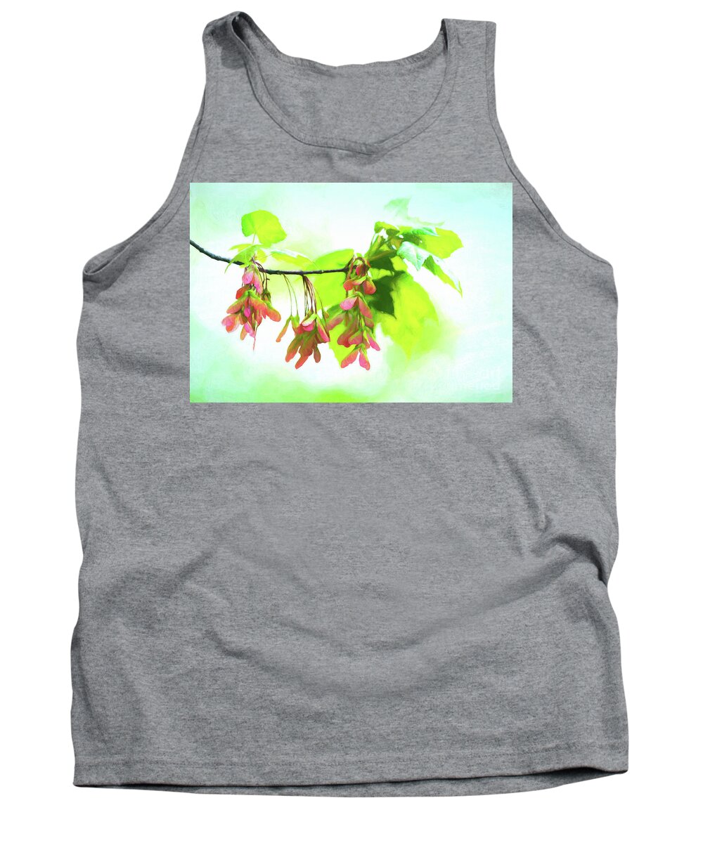 Maple Tank Top featuring the photograph Impressionistic Maple Seeds and Foliage by Anita Pollak