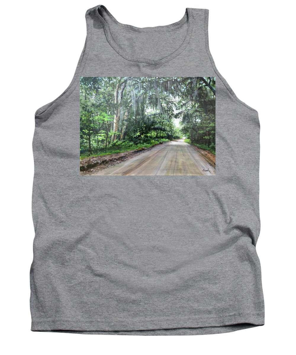 Country Road Tank Top featuring the painting Island Road by William Brody