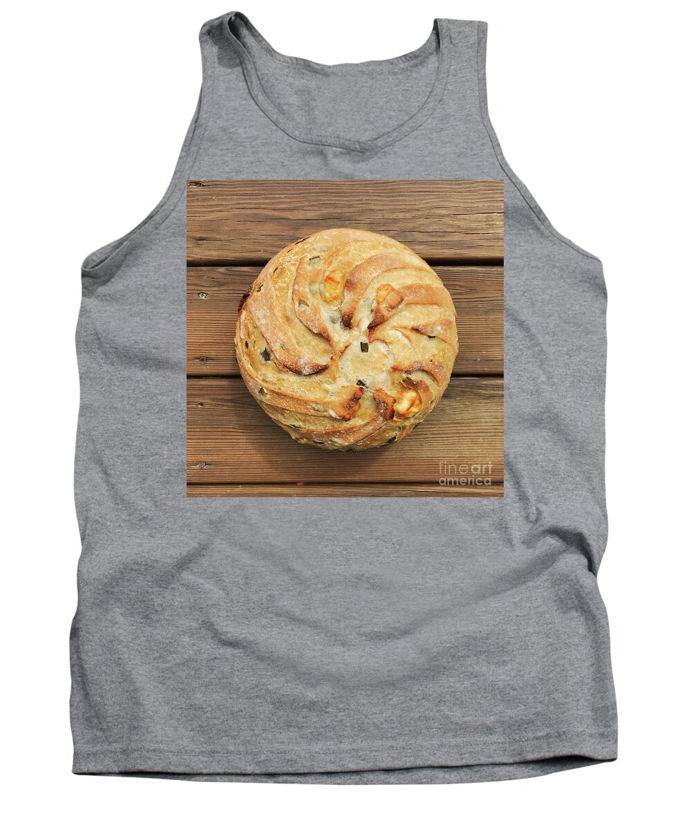 Bread Tank Top featuring the photograph Jalapeno Cheddar Sourdough by Amy E Fraser
