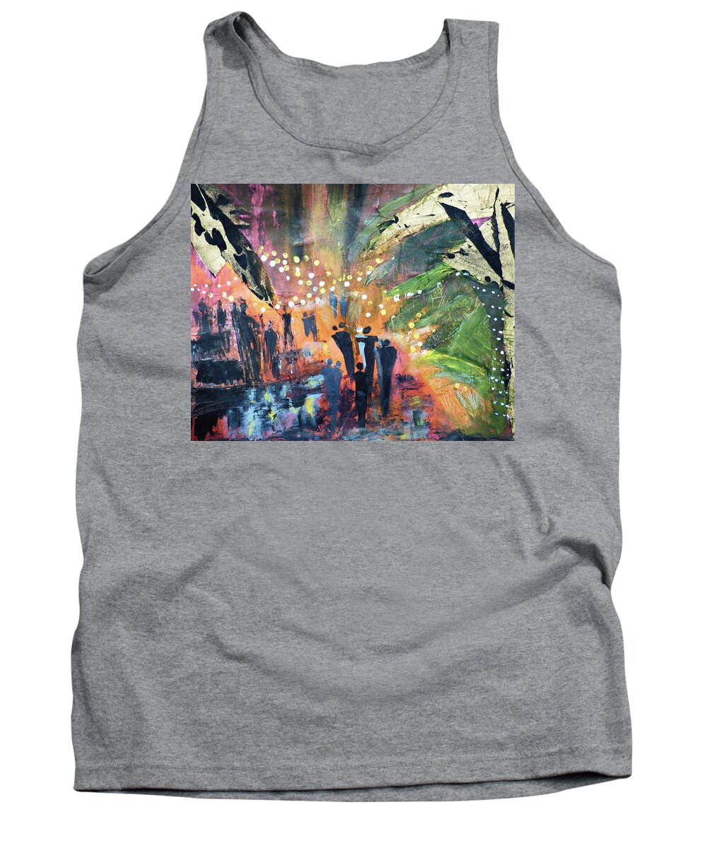 Abstract Tank Top featuring the painting Jungle Rhythm 300 by Sharon Williams Eng