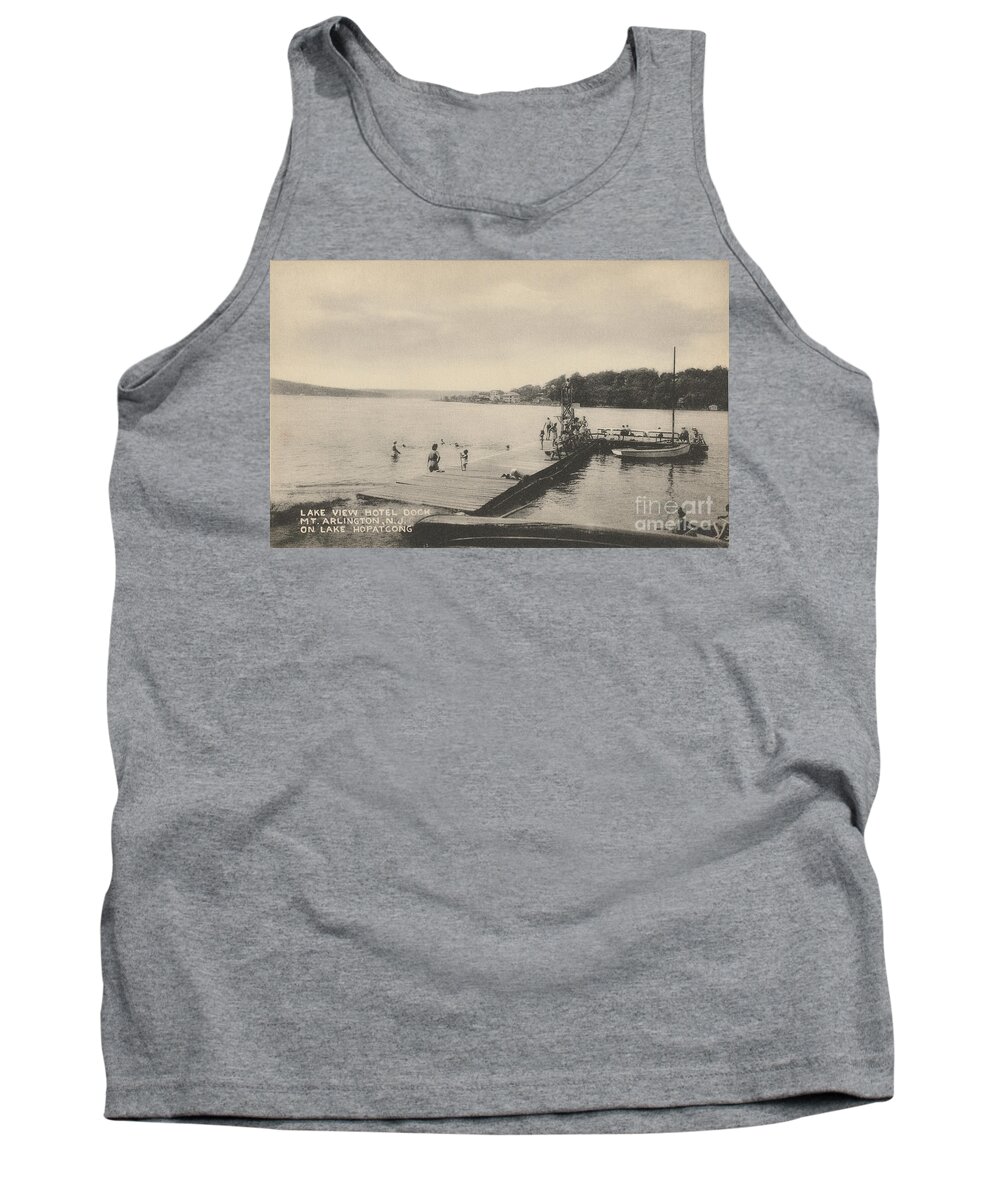 Lake Tank Top featuring the photograph Lake View Hotel Dock on Lake Hopatcong by Mark Miller