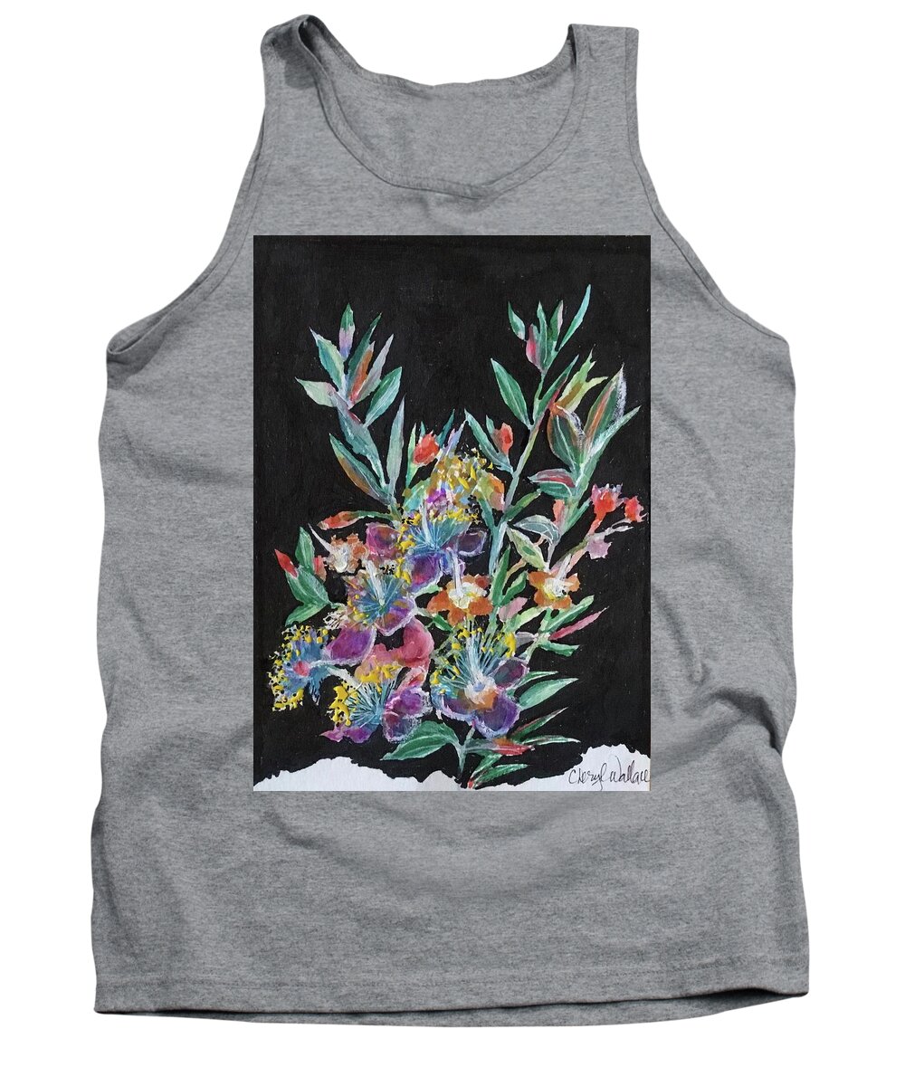 Bouquet Tank Top featuring the painting Light in the Darkness by Cheryl Wallace
