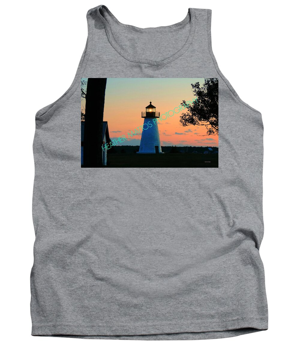 Lighthouse Tank Top featuring the photograph Lighthouse at Sunset by Heather M Photography