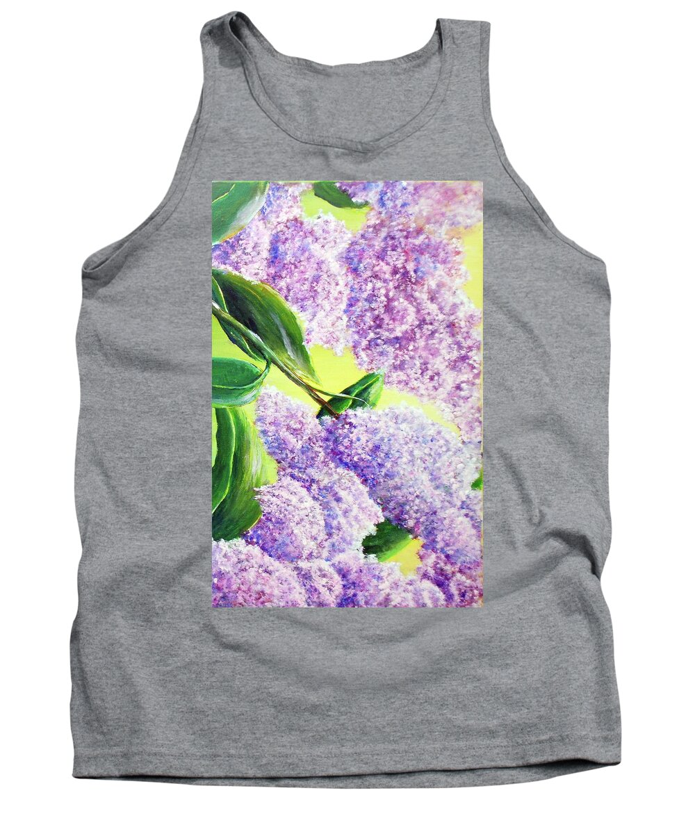 Lilac Tank Top featuring the painting Lilac by Medea Ioseliani