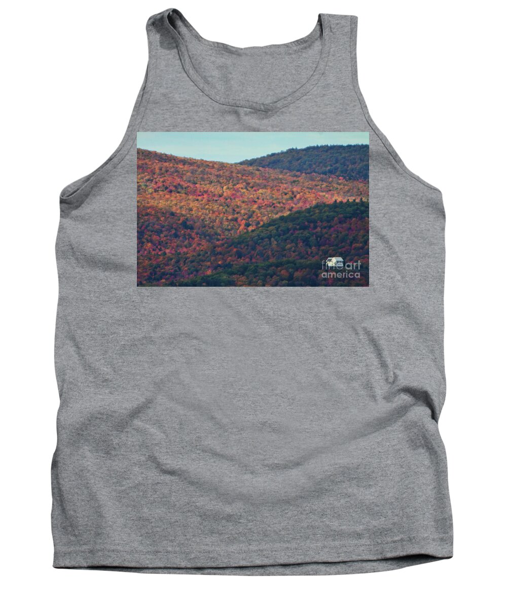 Colorful Tank Top featuring the photograph Little White House in the rainbow woods by Xine Segalas