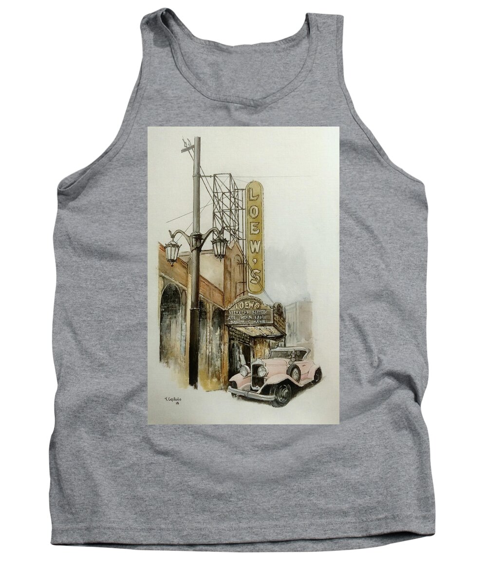 Loew's Theatre Tank Top featuring the painting Loew's Theatre-New York by Tomas Castano