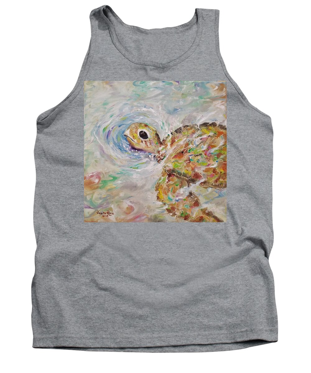 Turtle Tank Top featuring the painting Loggerhead Lift by Judith Rhue