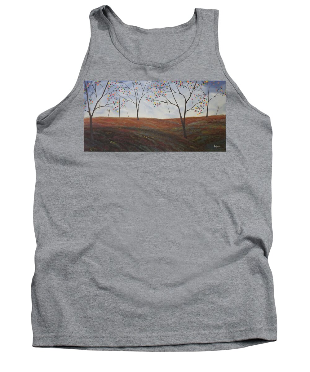 Trees Tank Top featuring the painting Lollypop Meadows by Berlynn