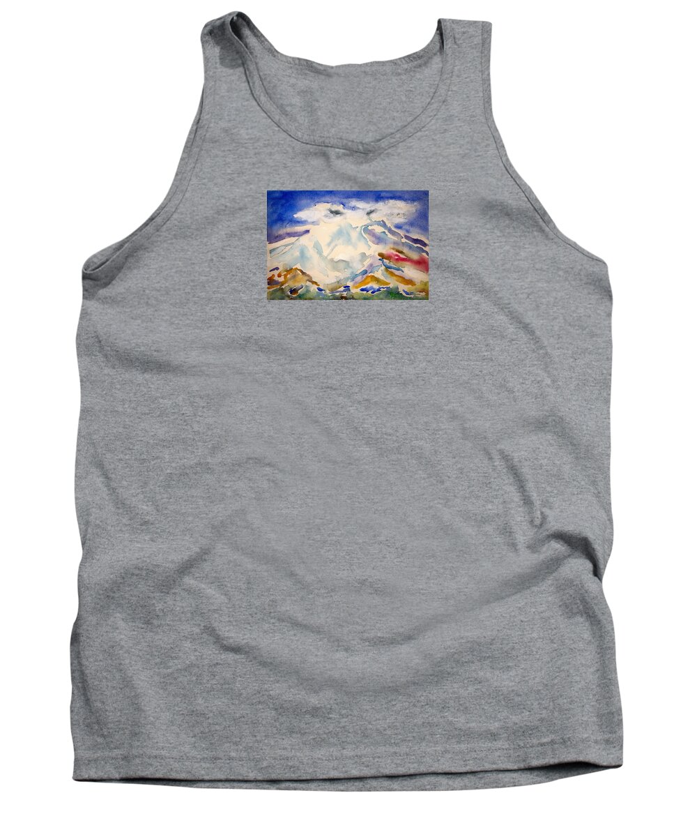 Watercolor Tank Top featuring the painting Lost Mountain Lore by John Klobucher