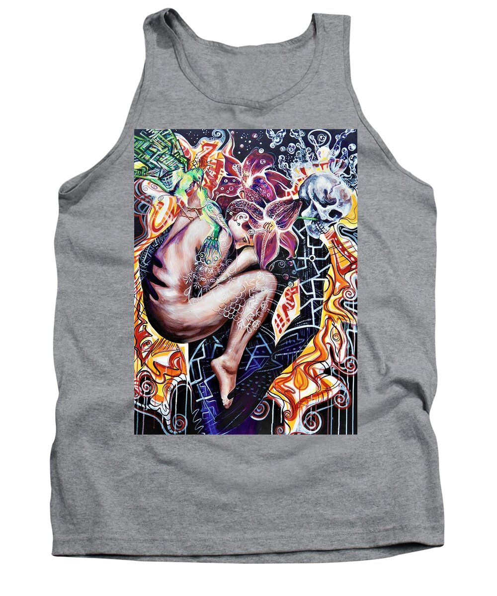 Woman Tank Top featuring the painting Love Birds by Yelena Tylkina
