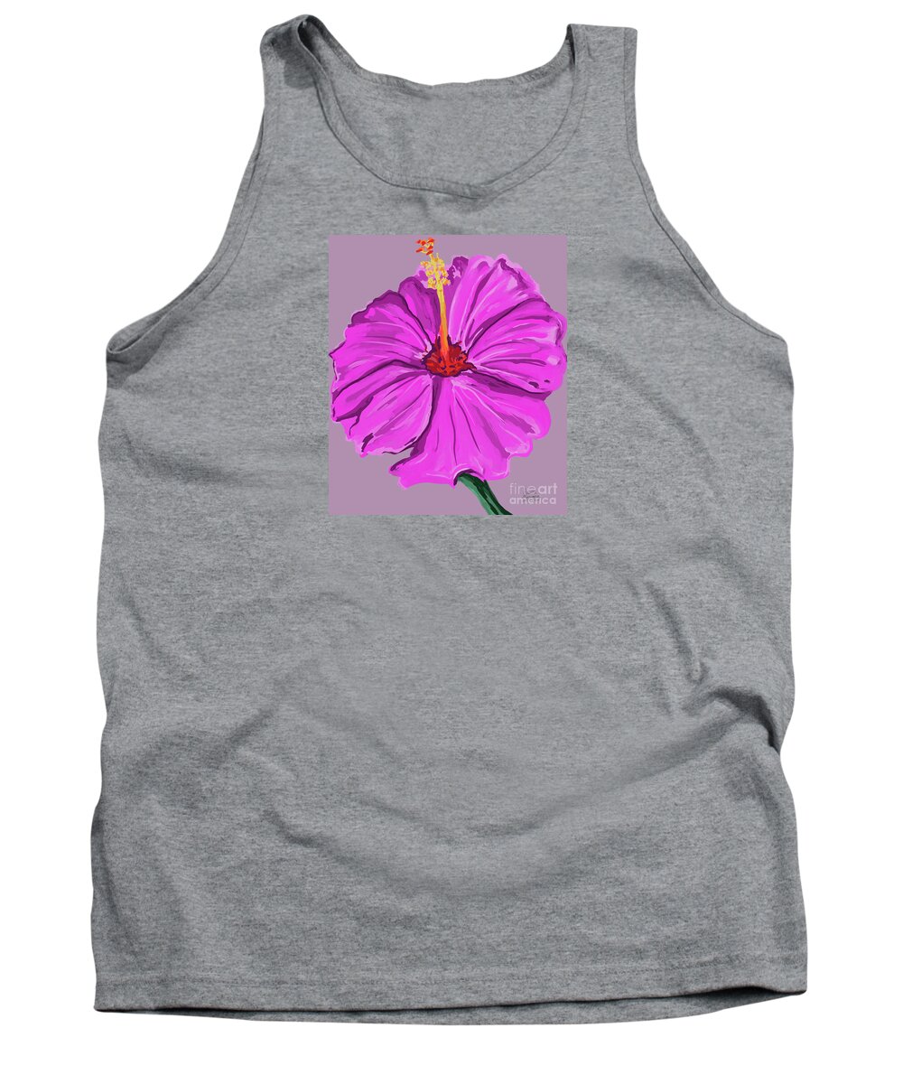 Hibiscus Tank Top featuring the digital art Lovely Pink Hibiscus by Annette M Stevenson