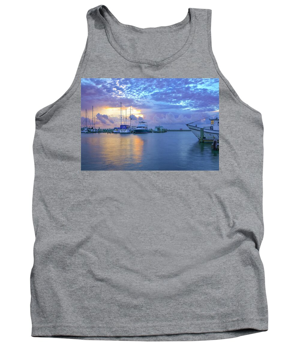 Boats Tank Top featuring the photograph Marina in the Morning by Christopher Rice