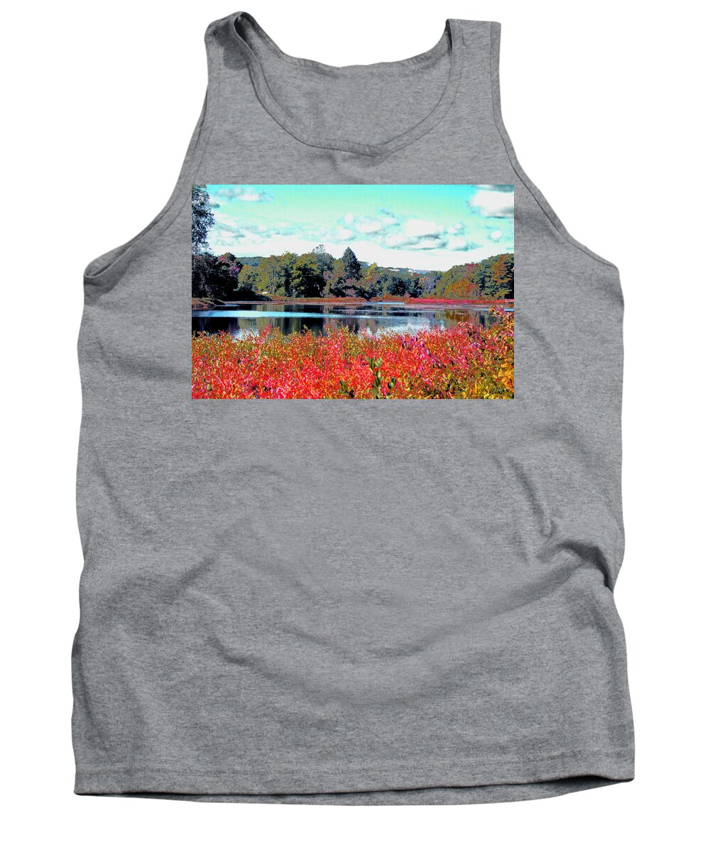 Ashland Tank Top featuring the digital art Mill Pond in September by Cliff Wilson