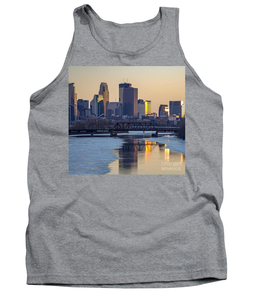 Minneapolis Tank Top featuring the photograph Minneapolis Skyline at Sunset by Susan Rydberg