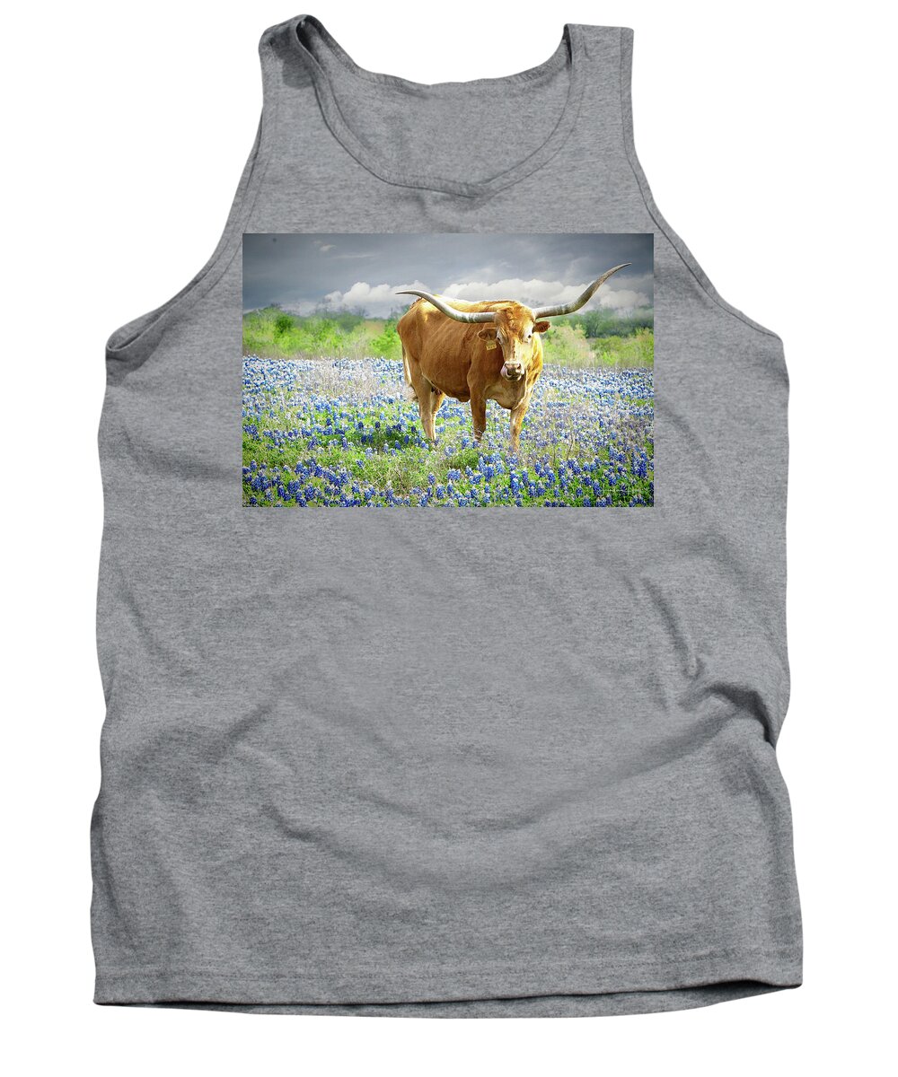 Longhorn Tank Top featuring the photograph Miss Kay by Linda Lee Hall