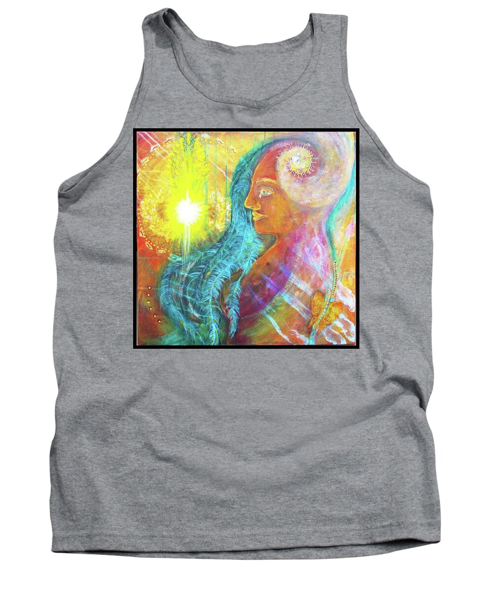 Phoenix Symbolism. Spirals Tank Top featuring the painting Mistress of Solutions by Feather Redfox