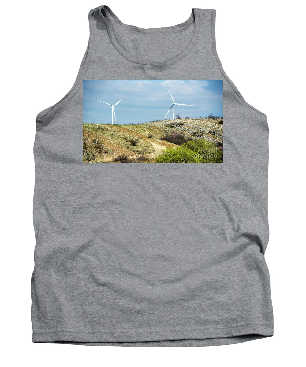 Windmill Tank Top featuring the photograph Modern Windmill by Cheryl McClure