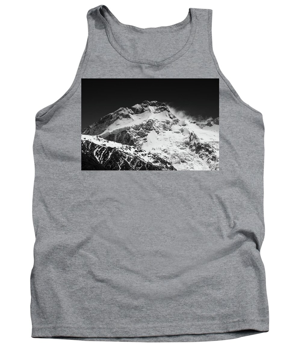 Mount Sefton Tank Top featuring the photograph Monochrome Mount Sefton by Mark Hunter
