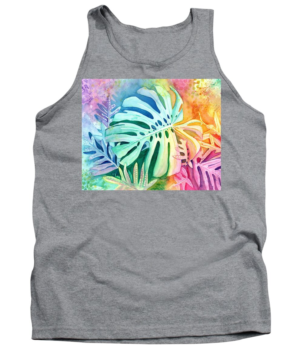 Monstera Tank Top featuring the painting Monstera by Marionette Taboniar