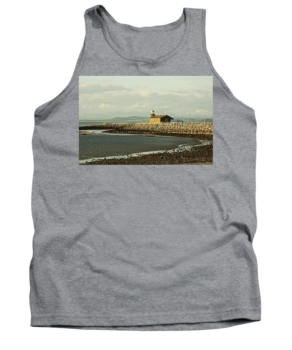 Morecambe Tank Top featuring the photograph MORECAMBE. The Stone Jetty. by Lachlan Main
