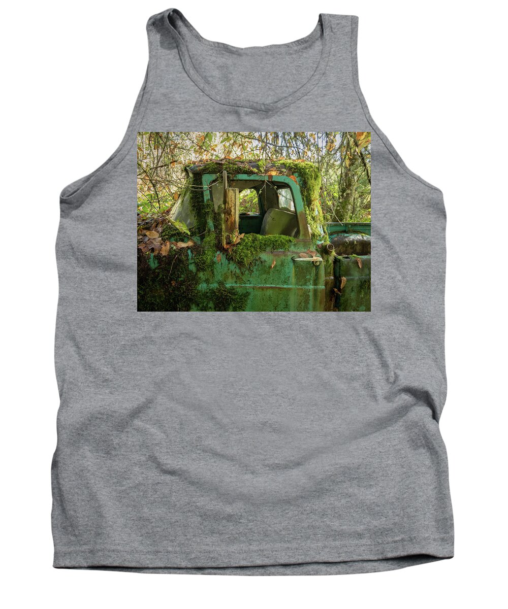 Ancient Tank Top featuring the photograph Mossy Truck by Jean Noren