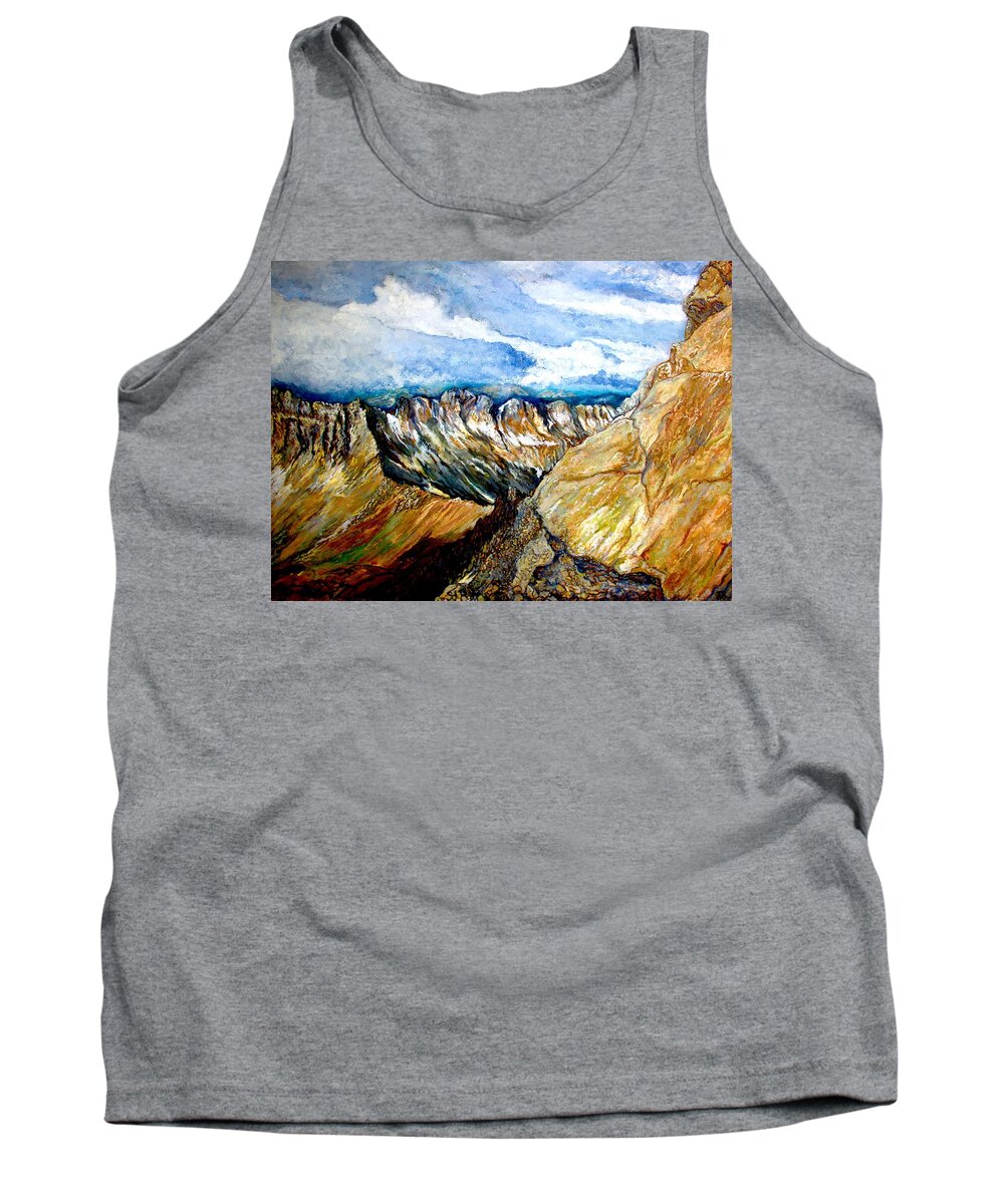 Mount Sneffels Tank Top featuring the painting Mount Sneffels by Tom Roderick