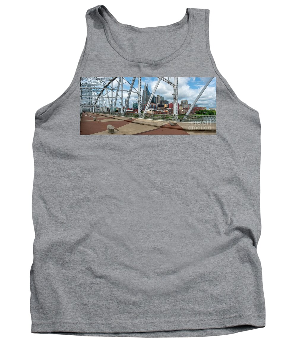 City Tank Top featuring the photograph Nashville Cityscape from the Bridge by David Smith