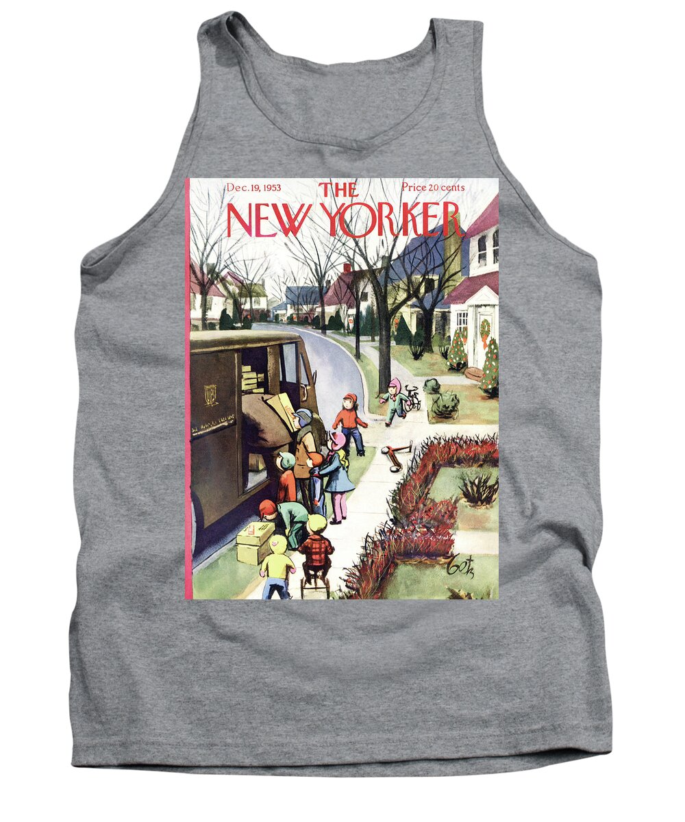 Ups Tank Top featuring the painting New Yorker December 19, 1953 by Arthur Getz