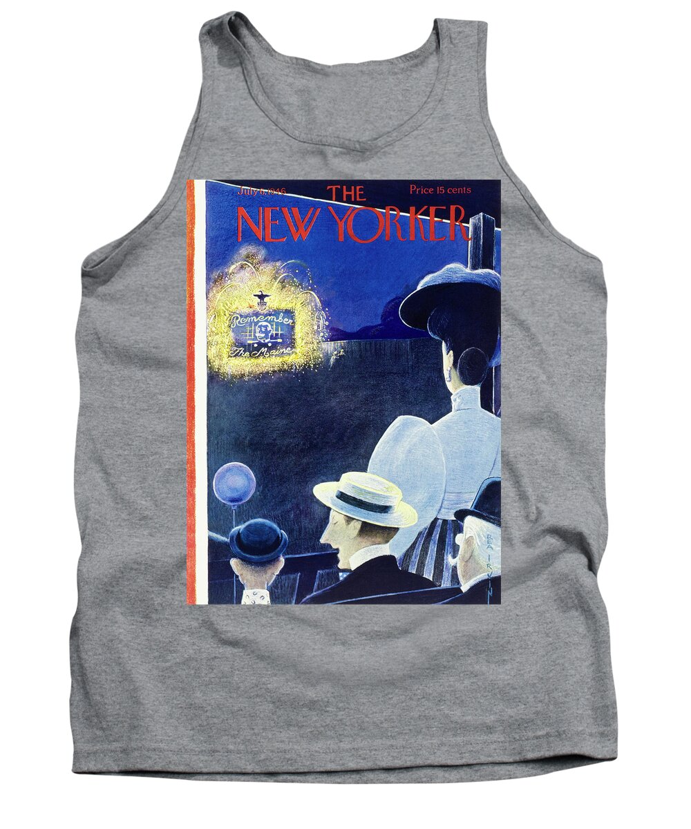 Illustration Tank Top featuring the painting New Yorker July 6 1946 by Rea Irvin