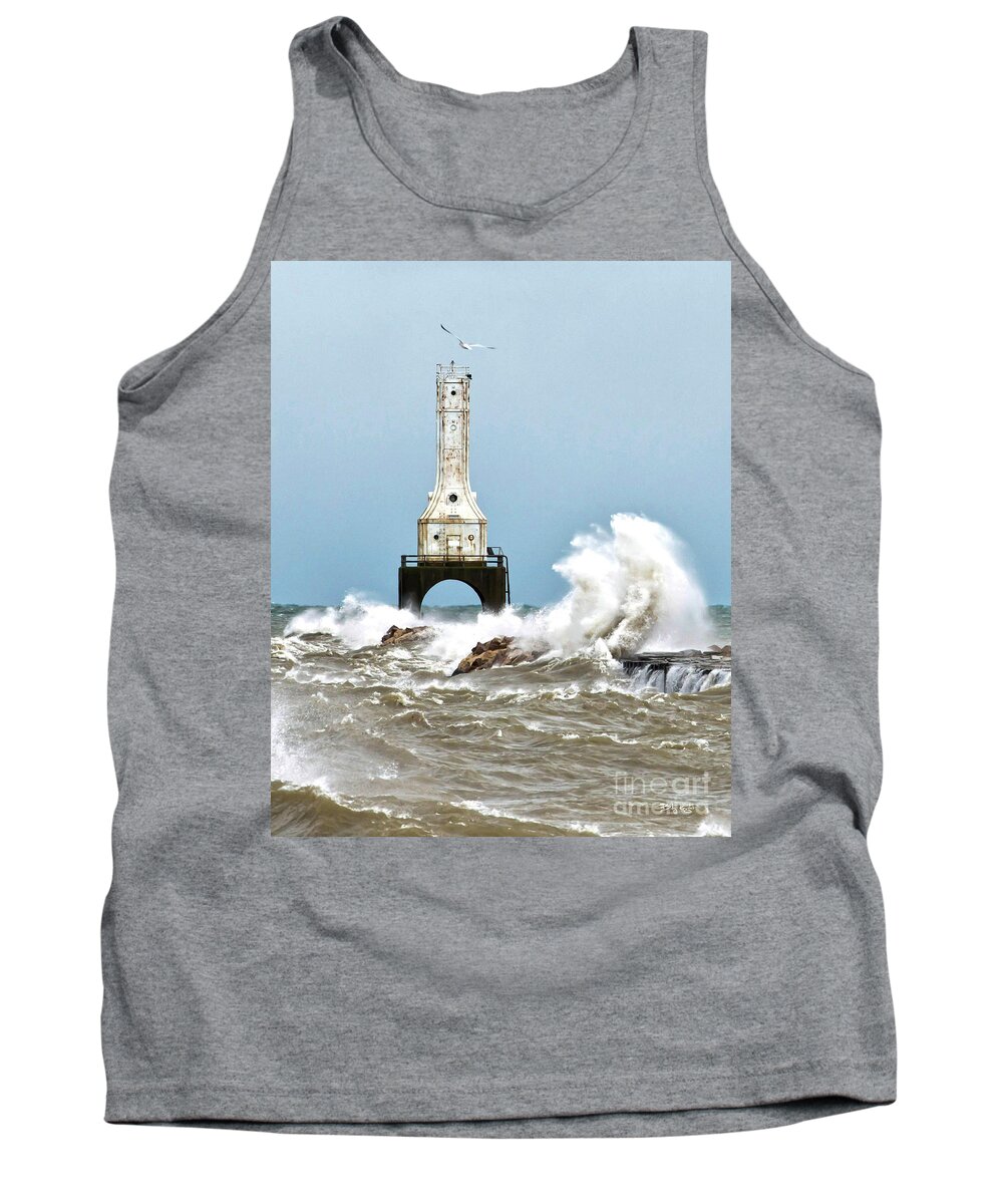Port Washington Tank Top featuring the photograph November on Lake Michigan by Billy Knight