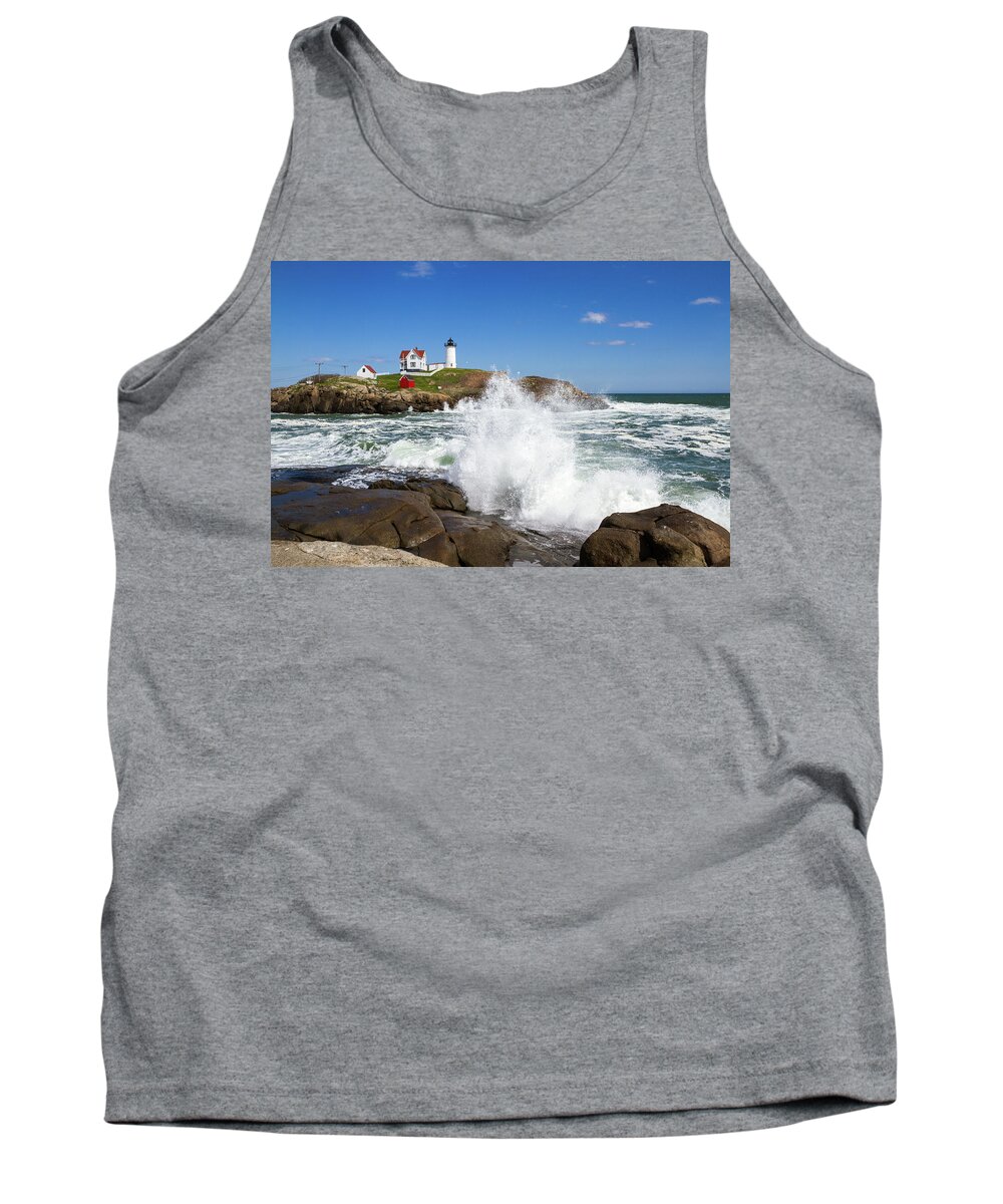 Nubble Light Tank Top featuring the photograph Nubble Lighthouse by Robert Clifford