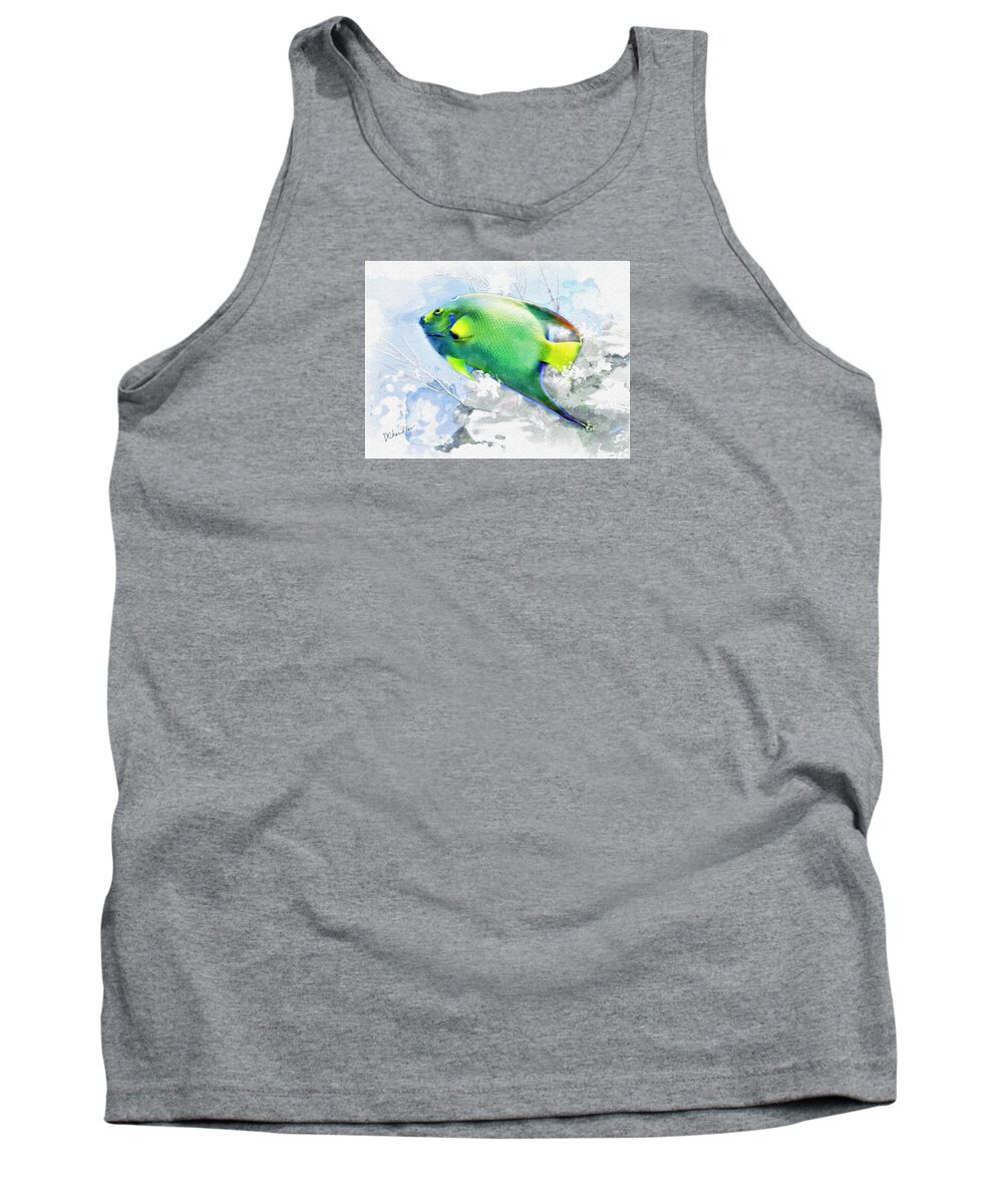 Fish Tank Top featuring the painting Ocean Colors by Diane Chandler