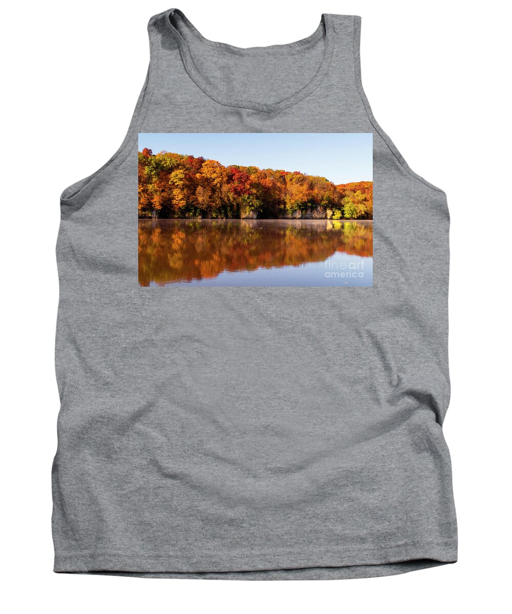 October Tank Top featuring the photograph October Reflections by Sandra J's