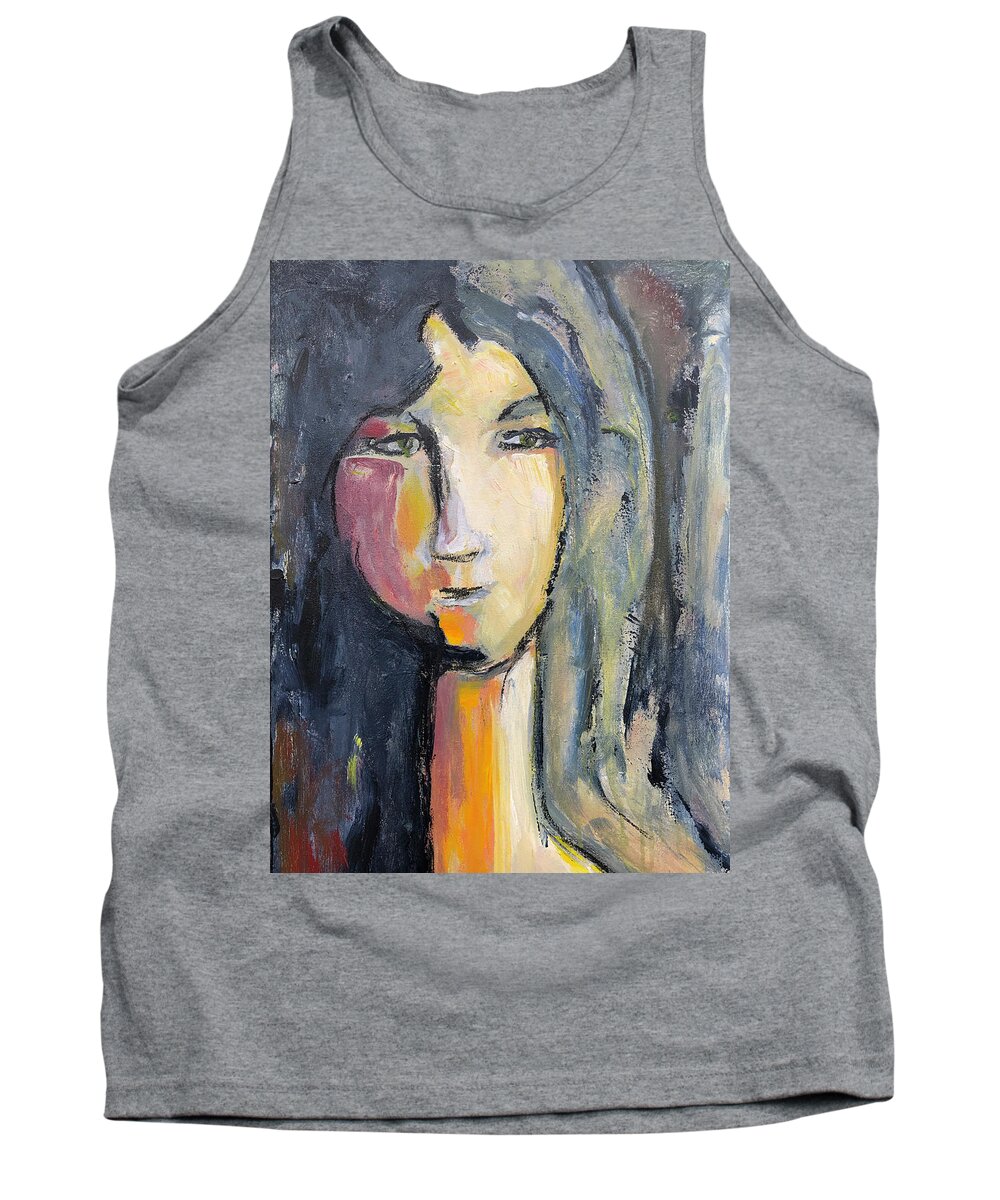 Portrait Tank Top featuring the painting Of Course by Sharon Sieben