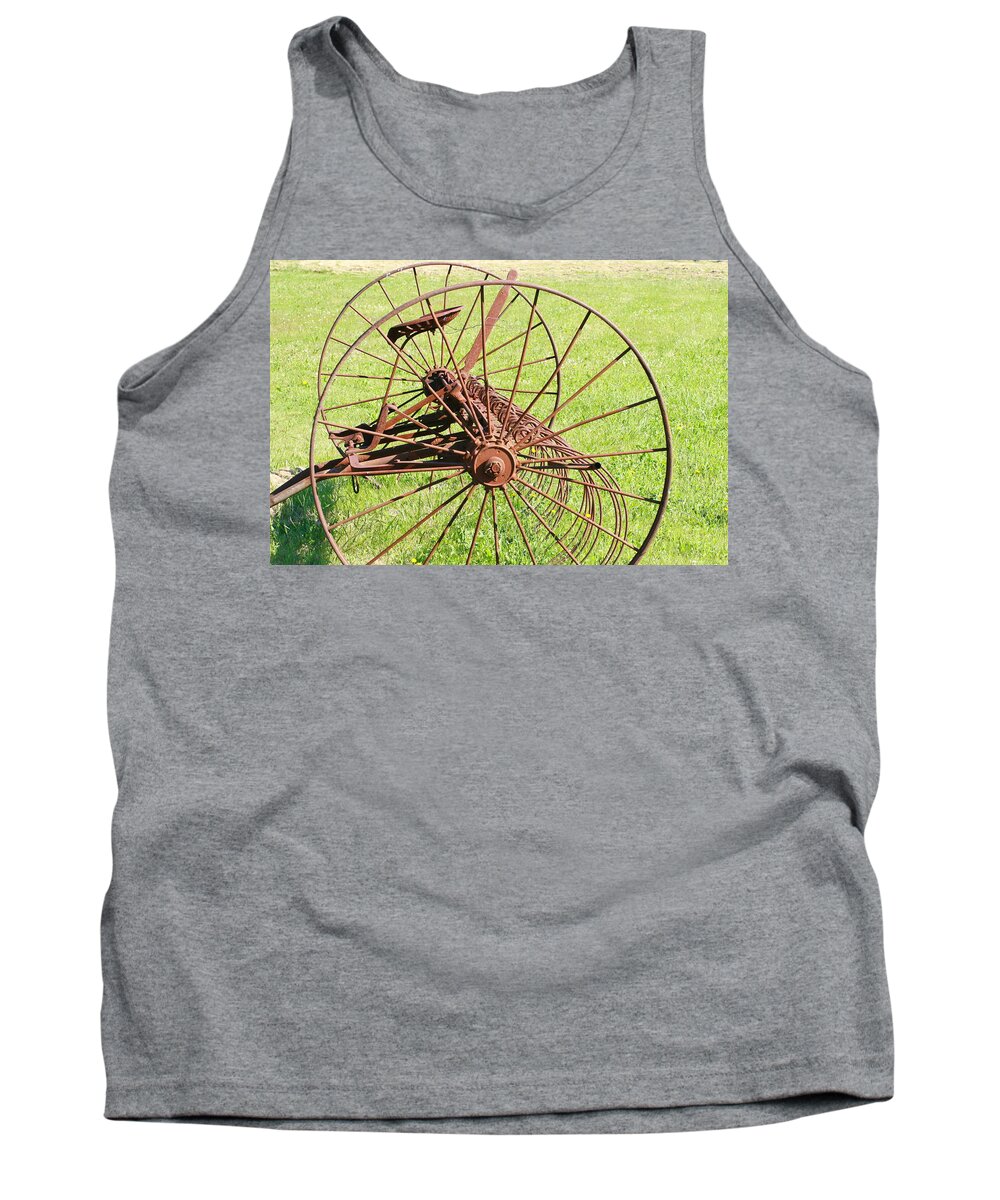 Old Tank Top featuring the photograph Old Farm Hay Rake by Rich Collins