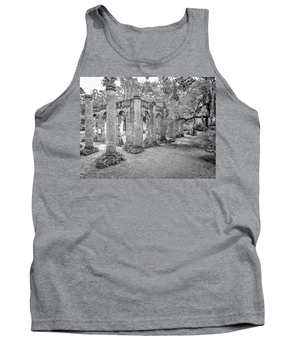 Drone Tank Top featuring the photograph Old Sheldon Church - Angled by Scott Hansen