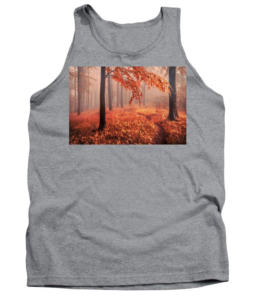 Mountain Tank Top featuring the photograph Orange Wood by Evgeni Dinev
