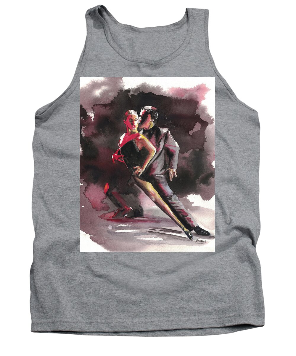 Dance Tank Top featuring the painting Passion by Hiroko Stumpf