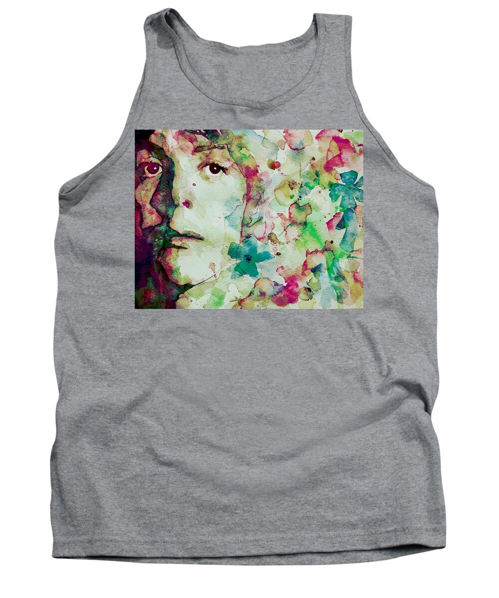 The Beatles Tank Top featuring the painting Paul McCartney - Hello Goodbye - Portrait by Paul Lovering