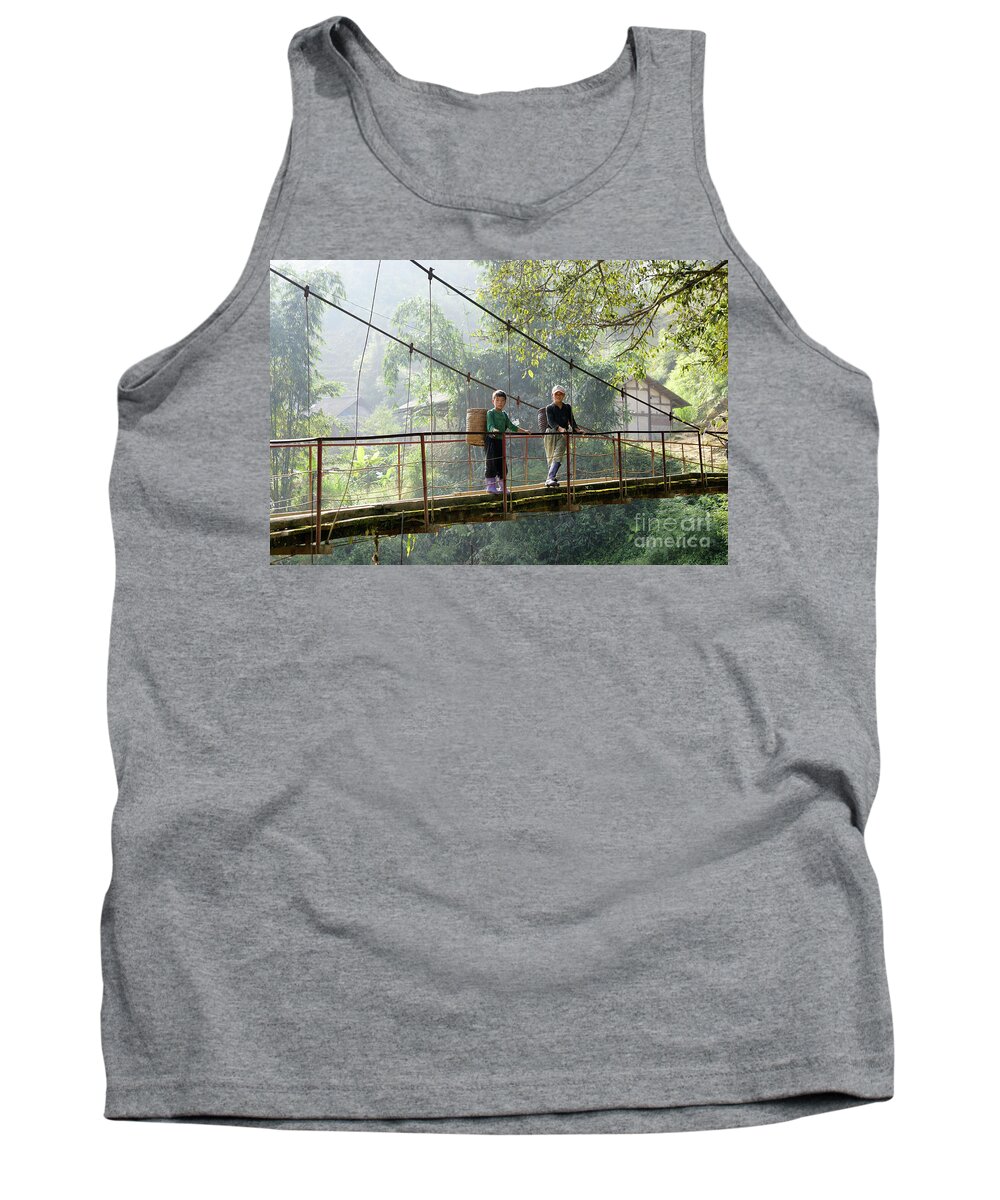 Sapa Tank Top featuring the photograph People and children from Sapa, mountainous area of northern Vietnam in their daily life. by Joaquin Corbalan