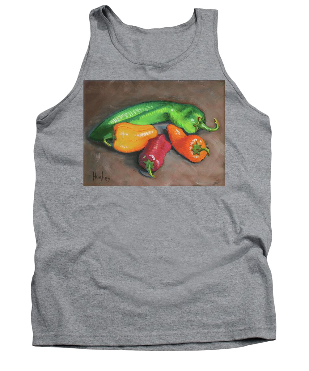 Pepper Tank Top featuring the painting Peppers by Kevin Hughes